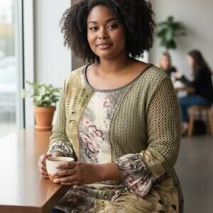 Radzoli Olive and Floral Blouse